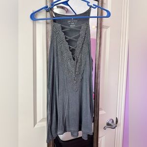 Tank top with lace and strappy detail